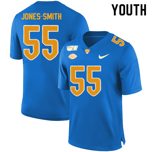 2019 Youth #55 Jaryd Jones-Smith Pitt Panthers College Football Jerseys Sale-Royal